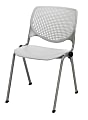 KFI Studios KOOL Stacking Chair, Light Gray/Silver