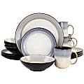 Gibson Elite Rings of Saturn 16-Piece Stoneware Dinnerware Set, Gray 1 thumbnail image