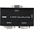 4XEM 2-Port VGA Splitter 250 MHz - 250 MHz to 250 MHz - 1920 x 1440 - 213 ft Maximum Operating Distance - VGA In - VGA Out - Silver Plated - Black