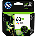 HP 63XL Tri-Color High-Yield Ink Cartridge, F6U63AN