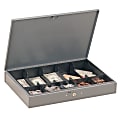 STEELMASTER® Low Profile Cash Box, 10 Compartments, Gray