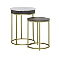 Coast to Coast Cameron Nesting Wood End Tables, 24"H x 17"W x 17"D, Nolan Gray & White Marble, Set Of 2 1 thumbnail image