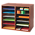 Safco® Adjustable Literature Organizer, 9" x 11 1/2" x 2 3/8", Cherry