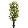 Nearly Natural Bamboo 84”H Plastic Tree, 84”H x 40”W x 40”D, Green
