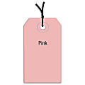 Partners Brand Prestrung Color Shipping Tags, #1, 2 3/4" x 1 3/8", Pink, Box Of 1,000