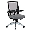 Office Star™ Space Seating 867 Series Ergonomic Mesh Mid-Back Manager's Chair, Charcoal/Silver
