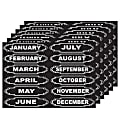 Ashley Productions Die-Cut Magnets, Chalkboard Calendar Months, 12 Magnets Per Pack, Set Of 6 Packs