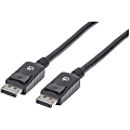 Manhattan DisplayPort 1.2 Cable, 4K@60hz, 2m, Male to Male, With Latches, Fully Shielded, Black, Lifetime Warranty, Polybag - 307116 1 thumbnail image
