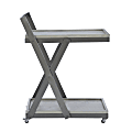 Powell Evans Rolling Bar Cart, 35-1/4” x 28-3/4”, Gray 1 thumbnail image