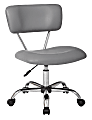 Office Star™ Avenue Six Vista Bonded Leather Task Chair, Gray/Silver 1 thumbnail image