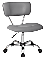 Office Star™ Avenue Six Vista Bonded Leather Task Chair, Gray/Silver