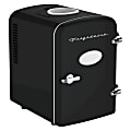 Frigidaire 6+1-Can 48-Watt Retro 0.14 Cu Ft Mini Portable Refrigerator With Top-Mounted Active-Cooling Can Holder, Black 1 thumbnail image