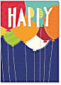 Viabella Birthday Greeting Card With Envelope, Happy Balloons, 5" x 7" 1 thumbnail image