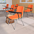 Flash Furniture Ergonomic Shell Chair With Left-Handed Flip-Up Tablet Arm, Orange