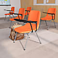 Flash Furniture Ergonomic Shell Chair With Left-Handed Flip-Up Tablet Arm, Orange 1 thumbnail image