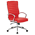 Office Star™ Pro-Line II™ SPX Bonded Leather High-Back Chair, Red/Chrome