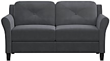 Lifestyle Solutions Hanson Microfiber Loveseat, Dark Gray 1 thumbnail image
