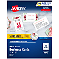 Avery® Clean Edge® Printable Business Cards With Sure Feed® Technology For Inkjet Printers, 2" x 3.5", White, 1,000 Blank Cards