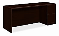 HON® 10700 U-Shaped Workstation Single-Pedestal Credenza, Pedestal On Right, Mahogany 1 thumbnail image