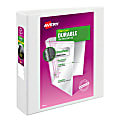Avery® Durable View 3 Ring Binders, 2 Inch EZD® Rings, White, 1 Binder 1 thumbnail image