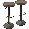 LumiSource Dakota Bar Stools, Antique/Brown, Set Of 2 Stools 1 thumbnail image