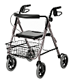 Medline Guardian Deluxe Aluminum Rollator, 8" Wheels, Rose 1 thumbnail image