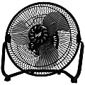 Comfort Zone 9" High Velocity Fan - 228.6 mm Diameter - 3 Speed - Carrying Handle, Adjustable Tilt Head, Quiet - Metal - Black