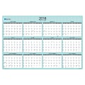 Blue Sky™ Yearly Erasable Laminated Planner, 36" x 24", Piccadilly, January to December 2018 (100031)