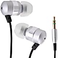 GOgroove AudiOHM In-Ear Headphones with Noise-Isolating Silicone Ear Pieces - Silver