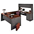 HON® 38000 Modular 72"W Computer Desk Credenza Shell, Mahogany/Charcoal 1 thumbnail image