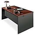 HON® 38000 Modular 60"W Computer Desk Shell, Mahogany/Charcoal 1 thumbnail image