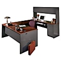 HON® 38000 Modular 72"W Computer Desk Shell, Mahogany/Charcoal