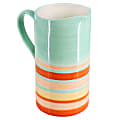 Wanda June Home by Miranda Lambert Vintage Stripe Stoneware Pitcher, 60 Oz, Blue/Peach 1 thumbnail image