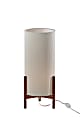 Adesso Sonora Table Lantern, Walnut with Off-White Fabric Shade 1 thumbnail image