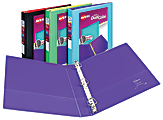 Avery® Durable View Dual-Color 3-Ring Binder, 1" Slant Rings, Assorted Colors