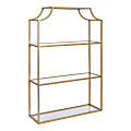 Uniek Kate And Laurel Ciel Wall Shelves, 30”H x 20”W x 6”D, Gold