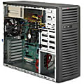 Supermicro SuperChasis System Cabient - Mid-tower - Black - 10 x Bay - 1 x Fan(s) Installed - 2 x 500 W - EATX Motherboard Supported - 2 x Fan(s) Supported - 2 x External 5.25" Bay - 4 x Internal 3.5" Bay - 4 x Internal 2.5" Bay - 7x Slot(s) - 2 x USB(s) 1 thumbnail image