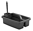 Suncast Commercial 3-Piece Toilet Brush Carry Caddy Kit, 7"H x 11-3/8"W x 16-5/8"D, Black