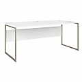 Bush® Business Furniture Hybrid 72"W x 36"D Computer Table Desk With Metal Legs, White, Standard Delivery