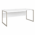 Bush® Business Furniture Hybrid 72"W x 36"D Computer Table Desk With Metal Legs, White, Standard Delivery 1 thumbnail image