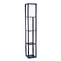 Lalia Home Column Shelf Floor Lamp, 62-3/4"H, Navy/White