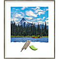 Amanti Art Rectangular Wood Picture Frame, 21” x 25” With Mat, Lucie Silver White 1 thumbnail image