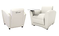 Mayline® Santa Cruz Lounge Seating, Mobile Chair With Tablet, White/White
