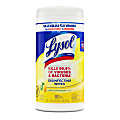 Lysol® Disinfecting Wipes, Lemon And Lime Blossom Scent, Tub Of 80 Sheets