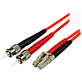 StarTech.com 5m Fiber Optic Cable - Multimode Duplex 50/125 - LSZH - LC/ST - OM2 - LC to ST Fiber Patch Cable - Orange