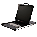 StarTech.com 1U 19" Folding rackmount LCD Rack Console with 8 Port KVM - KVM console - 8 ports - rack-mountable - Control up to 8 servers or KVM switches with this 1U rack-mountable LCD console 1 thumbnail image