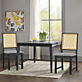 Glamour Home Baines Fabric Dining Accent Chairs, Gray/Natural/Black, Set Of 2 Chairs 1 thumbnail image