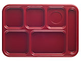 Cambro Co-Polymer® Compartment Trays, Cranberry, Pack Of 24 Trays