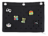 Office Depot® Brand 3-Ring Silicone Pencil Pouch With Charms, 7" x 9-13/16", Black 1 thumbnail image
