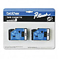 Brother® TC-34Z White-On-Black Tapes, 0.38" x 25', Pack Of 2